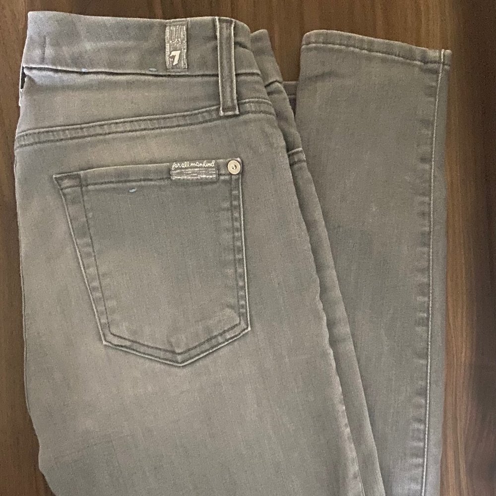 7 For All Mankind The Skinny Jeans Gray